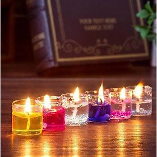 Mini fruit jelly candles wedding decoration candles birthday decorative candles daily use (Pack of 6)