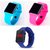 I Square Skyblue,Blue,Pink Combo Pack of 3 Apl Square Digital LED Combo Watch