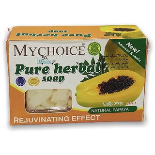                       My Choice Pure Papaya Herbal Soap For Sports Minimisation 100g                                              