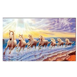 Style UR Home - Beautiful 7 Horses Painting for Vastu  Feng Shui -12 x 18