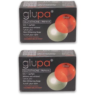                       Glupa Glutathone + Papaya Skin Whitens and Whitens Soap (Pack of 2, 135g Each) L1                                              