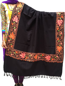 Varun Cloth House Womens Fully Kashmiri Embroidery Loom Woven Woolen Shawl