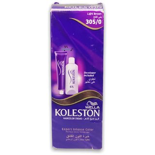 Wella Koleston Color Cream Tube, 305/0 Light Brown, 60ml (Pack of 3)