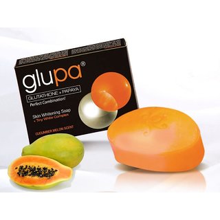                       glupa papaya skin whitening  glowing skin soap 135gm                                              
