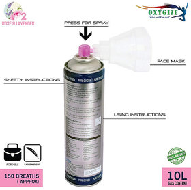 Portable Oxygen Canister in Flavour Stress for Breathlessness,Stress Relief and Anxiety(10 Litre,150 Breaths)