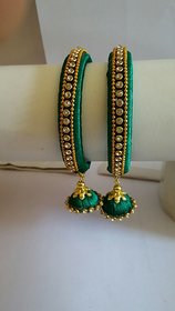 Mayank's Silk Thread Green Bangles