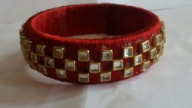 Mayank's Silk Thread Red Kada Bangle