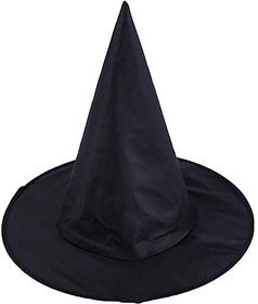 Kaku Fancy Dresses Black Witch Hat For Girls  Black Witch Hat for Halloween Party Prop - Pack of 1