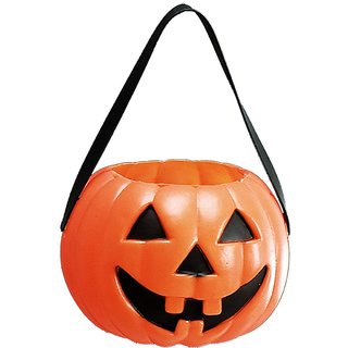                       Kaku Fancy Dresses Halloween Pumpkin Baskets for Kids  Halloween Pumpkin Small Treat Plastic Basket Pack Of 1                                              