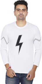 ZETE50 White Charging Print Full Sleeve T Shirt For Men