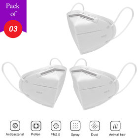 Silver Shine N95  Anti Pollution Mask Face Mask With 5 Layer Protection (Pack Of 3)