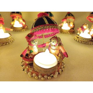 Buy Rajasthani Dolls Umbrella Chatra Tealight Candle Holder Diwali Diya Online Get 73 Off