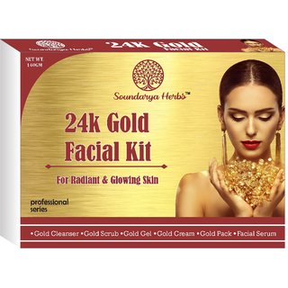 Soundarya Herbs Gold Facial Kit For Radiant  Glowing Skin Facial Kit 140 g
