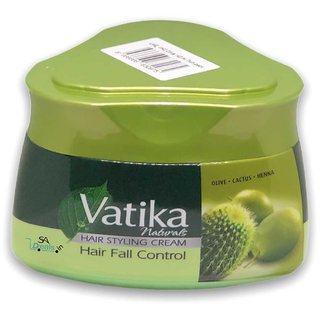                       Dabur Vatika Naturals Hair Fall Control Styling Hair Cream Olive Cactus Heena 140ml                                              
