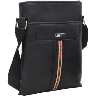                       AQUADOR Messenger Hand Bag with Black  faux vegan leather (AB-S-1482-Black)                                              