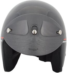 WR-SECURE HELMET BLACK 580MM-L Without visor cap type Secure Half Face Helmet (Black, L)