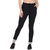 Haoser Women track pants cotton, Black Slim fit Solid Lower for women's