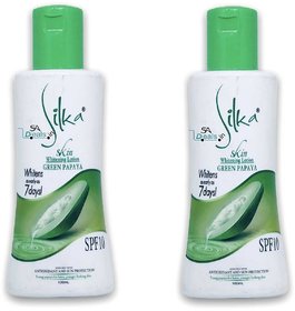 Silka skin whitening green papaya Body Lotion 100ml (Pack Of 2)