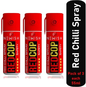 Newish  Powerful Red Chilli Spray Self Defence for Women Pack of 3 (Each  55 ml / 35 gm)