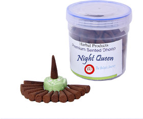 YRF Premium Dhoop Cones - 1 Boxe Inside Long Lasting Enthralling Dhoop Cones for Regular Use-Charcoal Free(Night Queen)