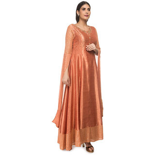MINI SINGH Designer Long dress full length copper color