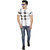 ZETE071 White Black Check Allover Printed T Shirt For Men