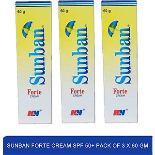 Sunban Forte Cream SPF 50+ - sun protection cream and sunscreen creams(pack  of 3)60g