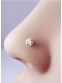 Indian Designer Gold Plated American Diamond Stud Nose Pin Bollywood Fashion Women And Girls Jewelry