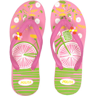 Polita Women's/Girls Pink Comfortable Daily Slipper Flip Flops
