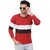 ZETE084 Red Black White Full Sleeve T Shirt For Men