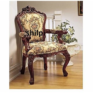 Shilpi Wooden Royal Dining Chair/Arm Chair/Chair/Relaxing Chair/Seating Chair/Wooden Back Comfort Seating Chair Hand Car