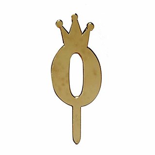 Hippity Hop Gold Number 0 Cake Topper/Happy Birthday Cake Topper/Birthday/Gold Cake Topper/Crown/Acrylic Cake Topper/Num