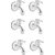 SPAZIO Stainless Steel Brass Disc Flora Bib Cock Tap with Wall Flange (Standard Silver) - Pack of 6