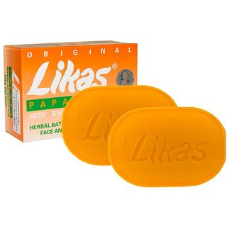                       LIKAS PAPAYA ERBAL SOAP Bathing Bar 135 g Pack of 2                                              