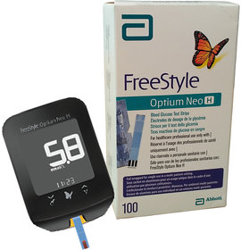 Freestyle Optium Neo H  Glucose  Ketone Monitoring System With 100 Test Strips