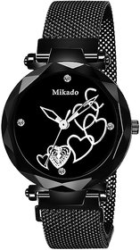 Mikado Classy  Black Heart Watch For Women