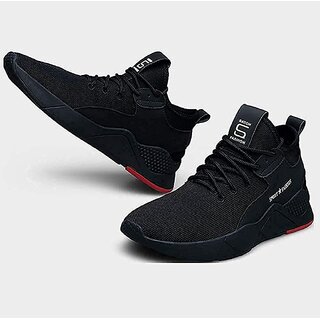                       Men's Black Running Sports Shoes                                              