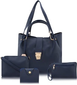 Threadstone Women's Latest PU Leather Handbag Combo SAMOSHA Blue-4