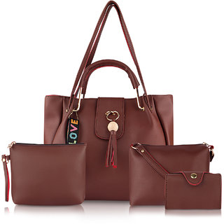 Threadstone Women's Latest PU Leather Handbag Combo Ckadi Brown -4