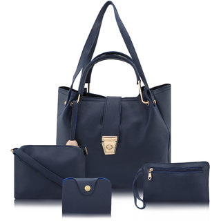 Threadstone Women's Latest PU Leather Handbag Combo SAMOSHA Blue-4