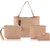 Threadstone Women's Latest PU Leather Handbag Combo  Beige E-4