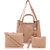 Threadstone Women's Latest PU Leather Handbag Combo Plain Beige -3