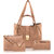 Threadstone Women Leatherite Solid Beige Handbag Combo