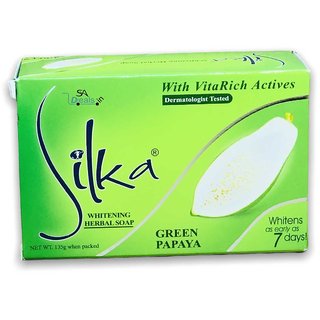                       Silka Green Papaya Whitening Soap 135 gm                                              