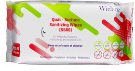 Wiclenz Surface Wipes, Kills 99.9 Germs and Bacteria, for Kitchen, Home and Travel, Alcohol based, Pack of 80 Wipes