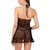 Quinize Black Self Design Exotic Naughty Night Dress for Women (First Night Special)