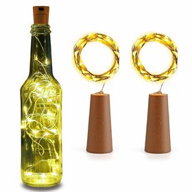 S4 20 LED Wine Bottle Cork Lights Copper Wire String Lights, 2M Battery Operated Wine Bottle Fairy Lights (Warm White)
