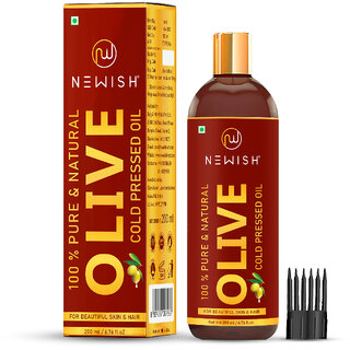                       Newish Pure Cold Pressed Olive Oil For Hair and Skin,200ml                                              