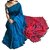Umasaree Women's Khadi Handloom Cotton Saree With Un-stitched Blouse Blue  Red)