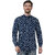 COLVYNHARRIS JEANS Men's Casualwear Full Sleeve Slim Fit Navy Blue Printed Shirt